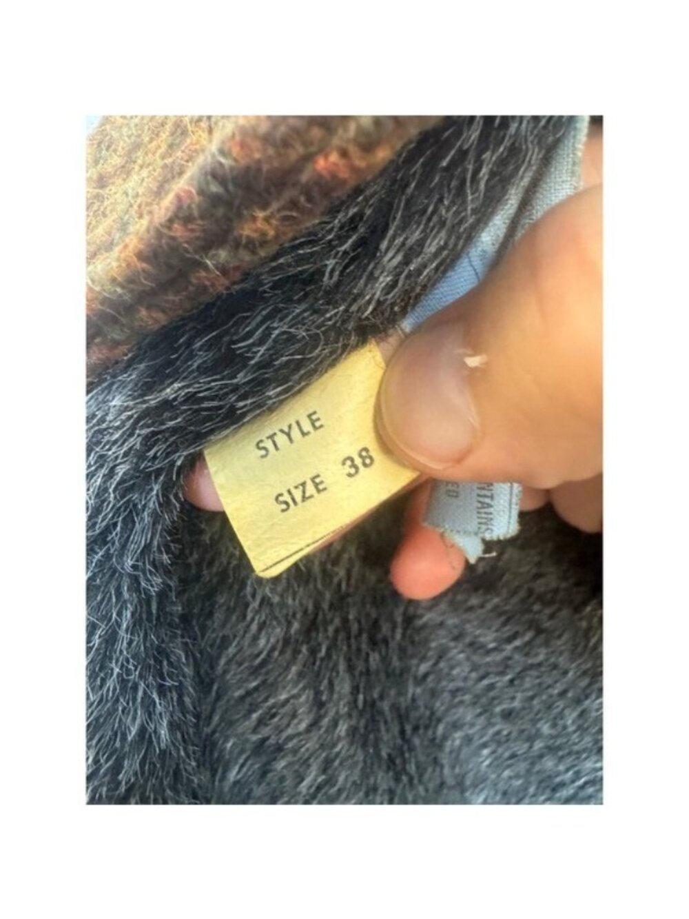 Vintage 70s Target Canada Brown Plaid Wool Orlon Pile Lined Car Coat Mens 38 - Picture 10 of 14